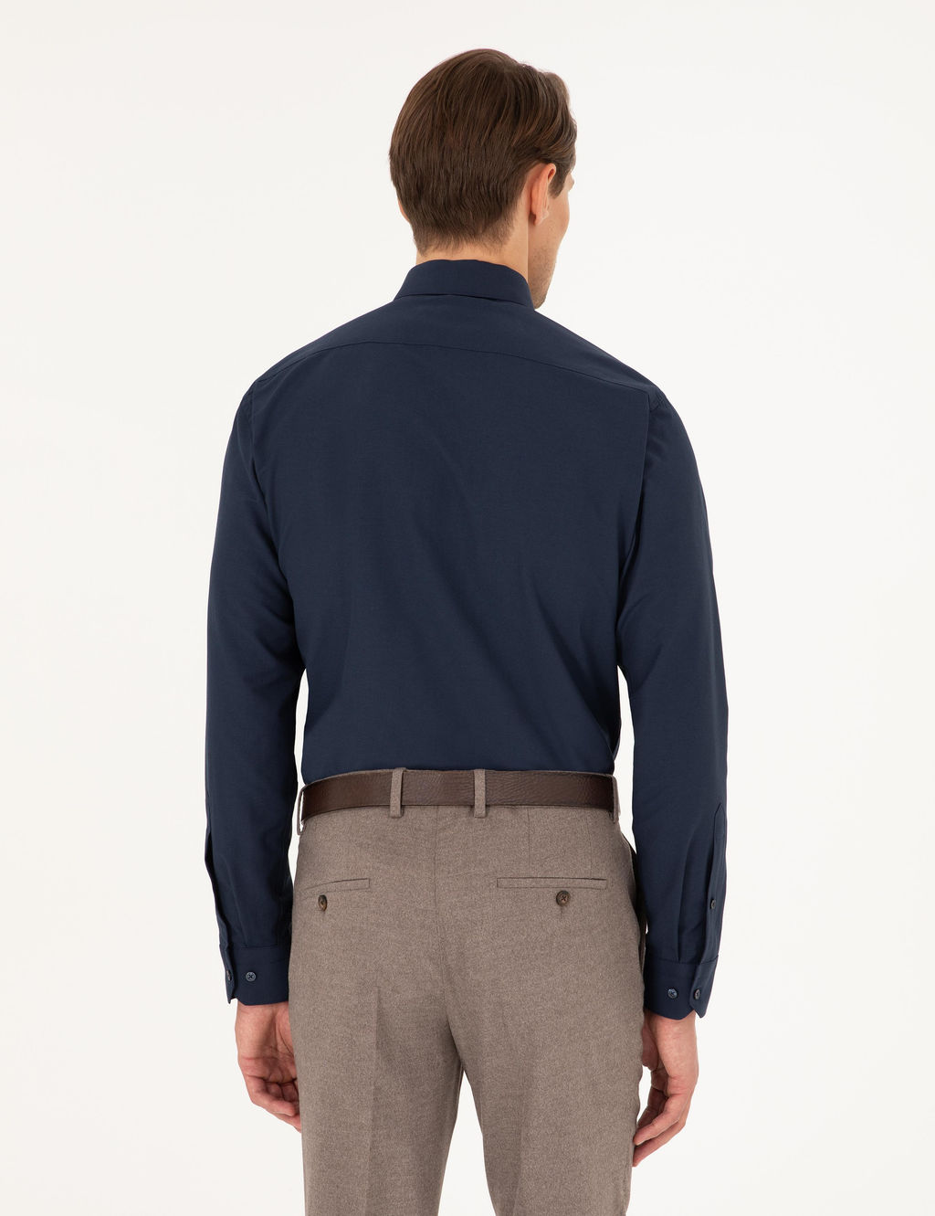 Lacivert Regular Fit Uzun Kollu Basic G_mlek