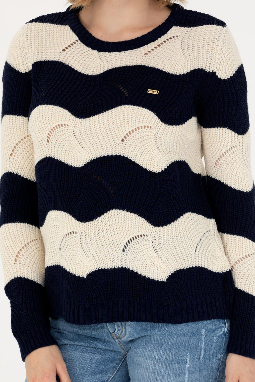 Kad_n Lacivert Bisiklet Yaka Kazak