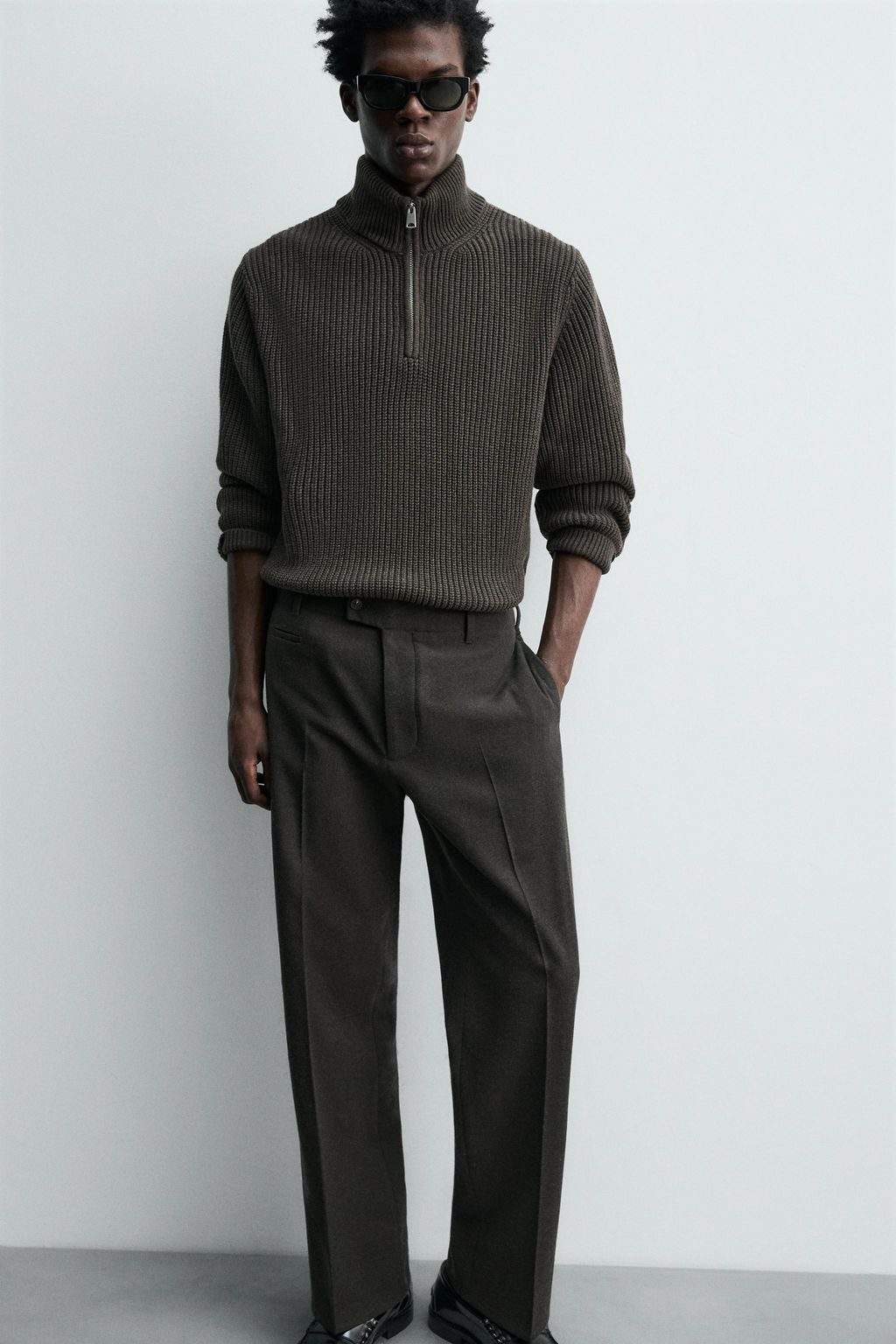 REGULAR FIT FLANNEL TROUSERS - Zara фото 6