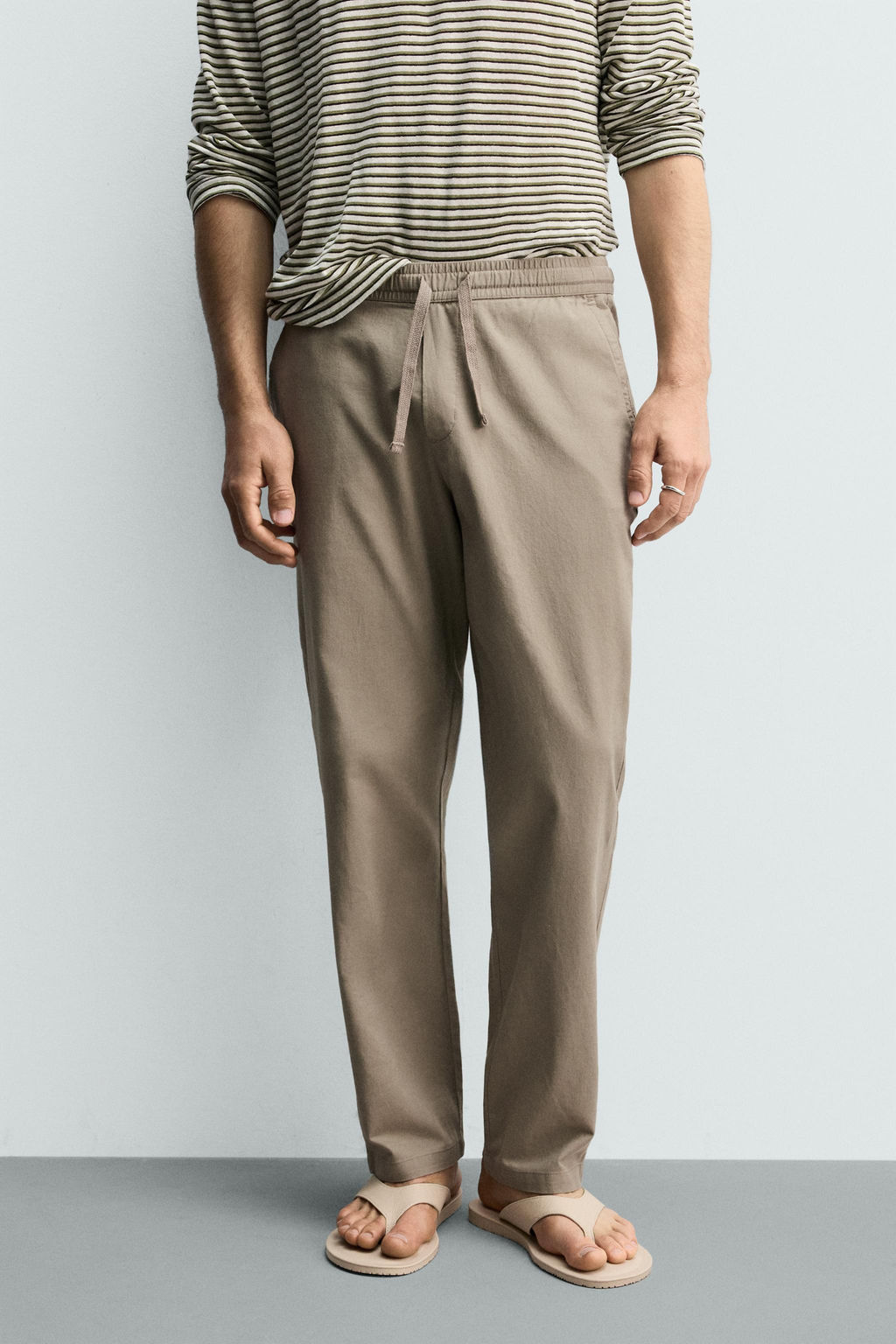 PANTAL?N RELAXED FIT ALGOD?N - LINO / Verde
