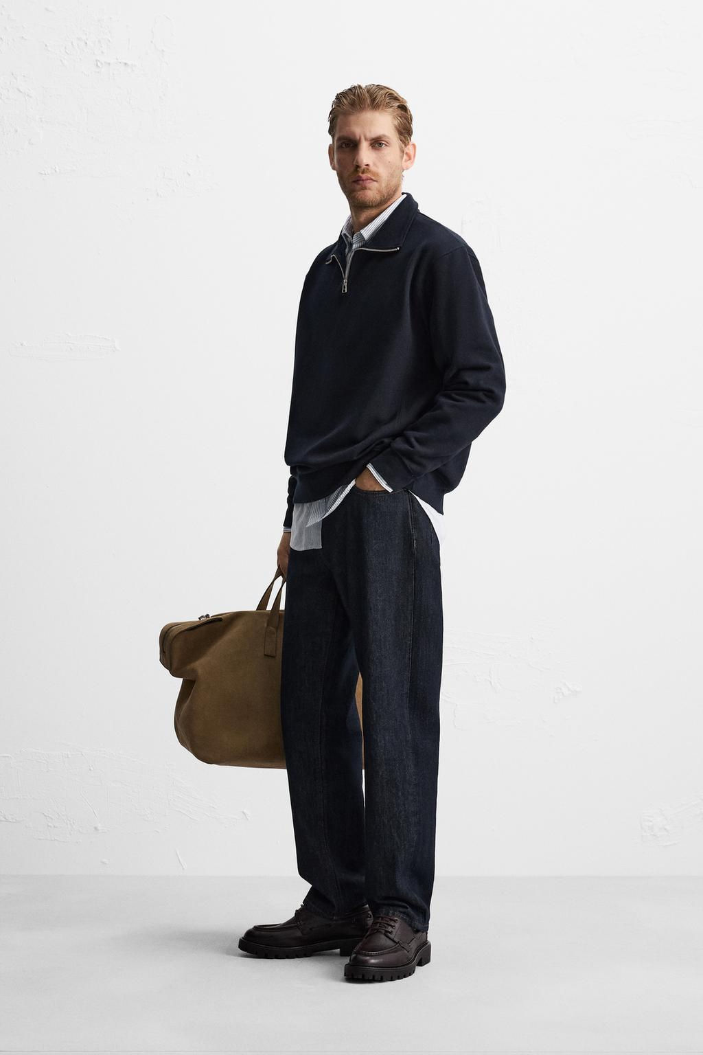 BASIC QUARTER ZIP SWEATSHIRT - Zara фото 29