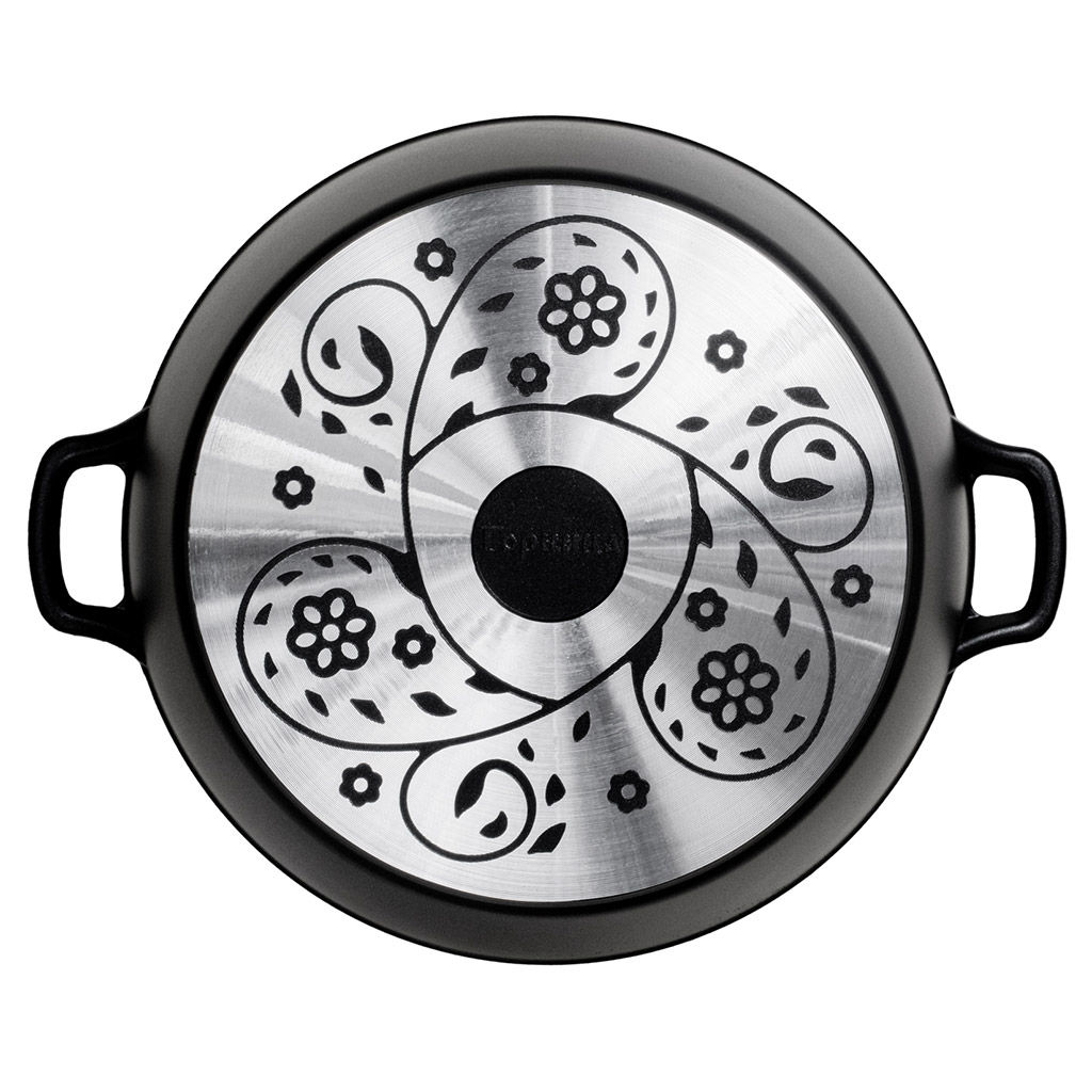 Кастрюля с антипригарным покрытием 7л, д28см Классик, h15см, s0,4см, литые ручки, стеклянная крышка с пароотводом, подарочная упаковка (Россия) - Домашняя мода фото 5