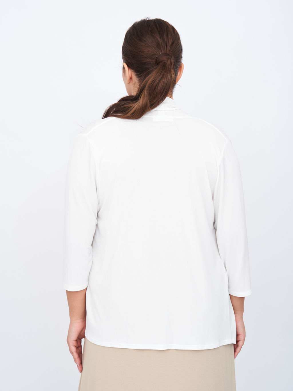 Кардиган без пуговиц KA31803WHT02