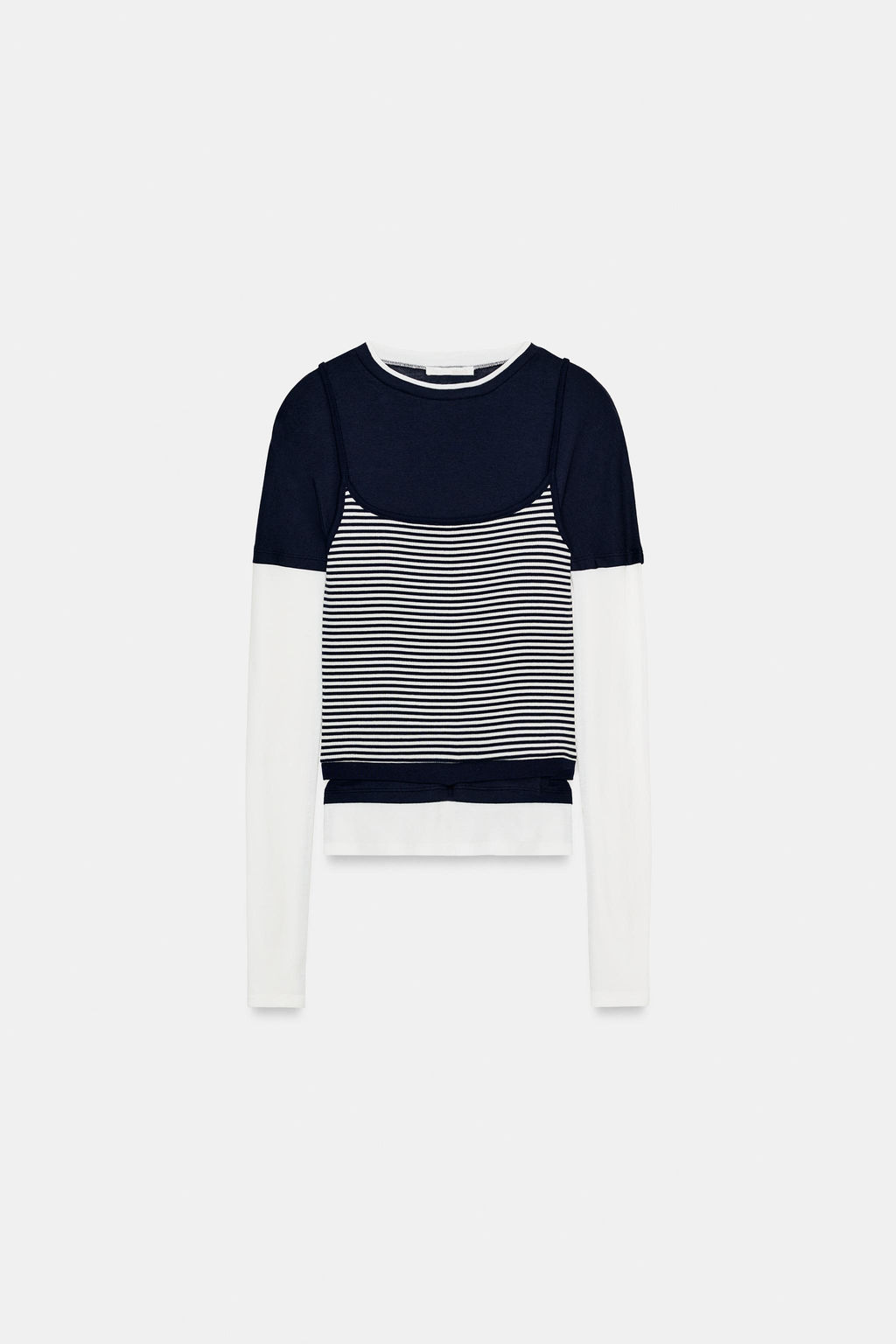 TRIPLE STRIPE EFFECT T-SHIRT - Zara фото 5