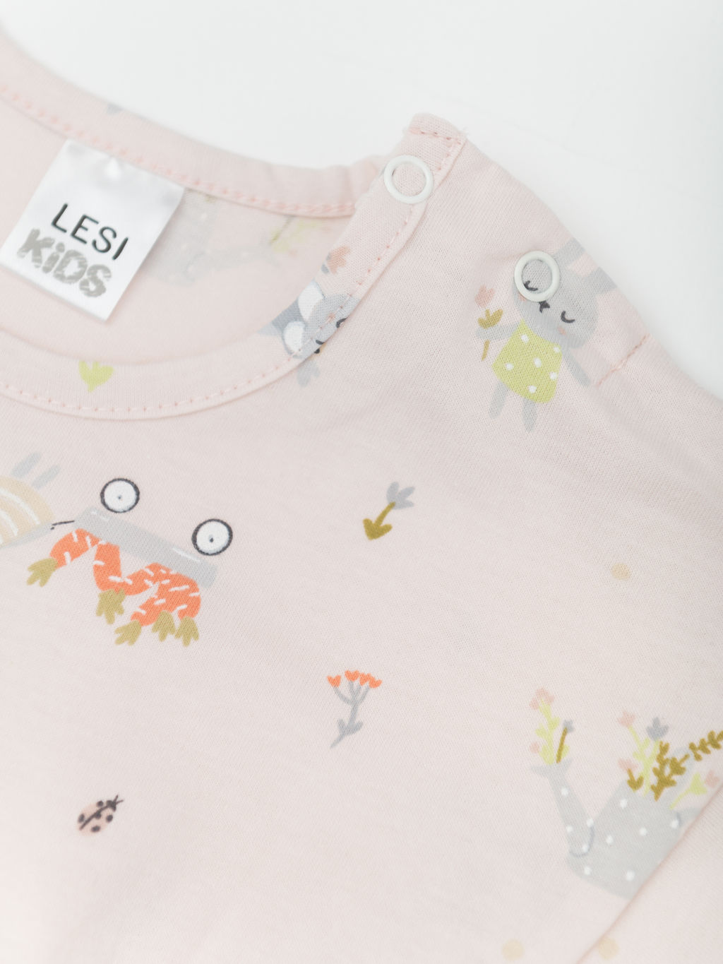 Комбинезон для девочки с длиным рукавом 2шт., бел/роз - Lesi kids фото 6