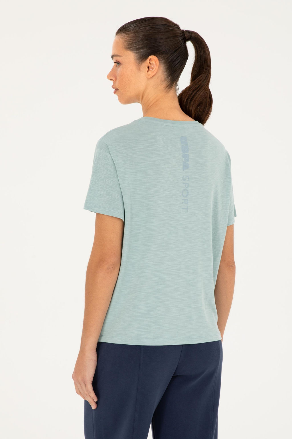 U. S. Polo Assn / Женская зеленая футболка с круглым вырезом - U.s. polo assn фото 5