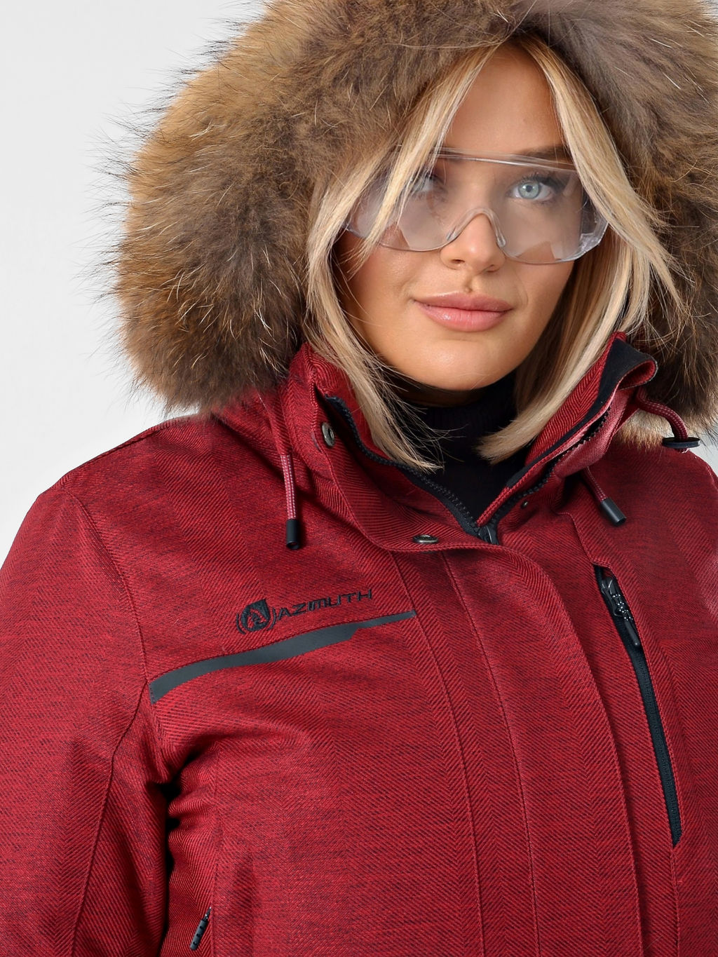 Женская городская парка / куртка Azimuth В 221/21864-1_77 Бордовый (БР)  фото 3