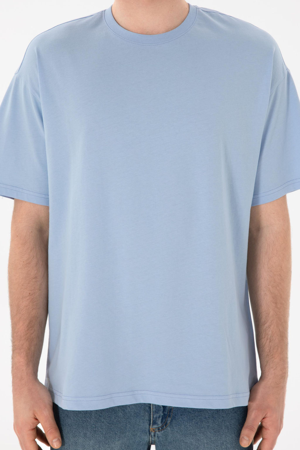 Erkek Oversize Fit Bisiklet Yaka A__k Mavi Ti__rt Sepette S_rpriz _ndirim - U.s. polo assn фото 7