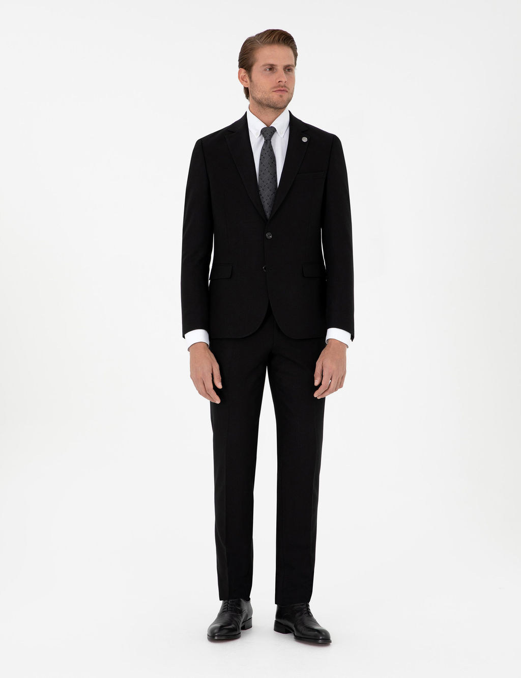 Siyah Ex. Slim Fit Tak_m Elbise