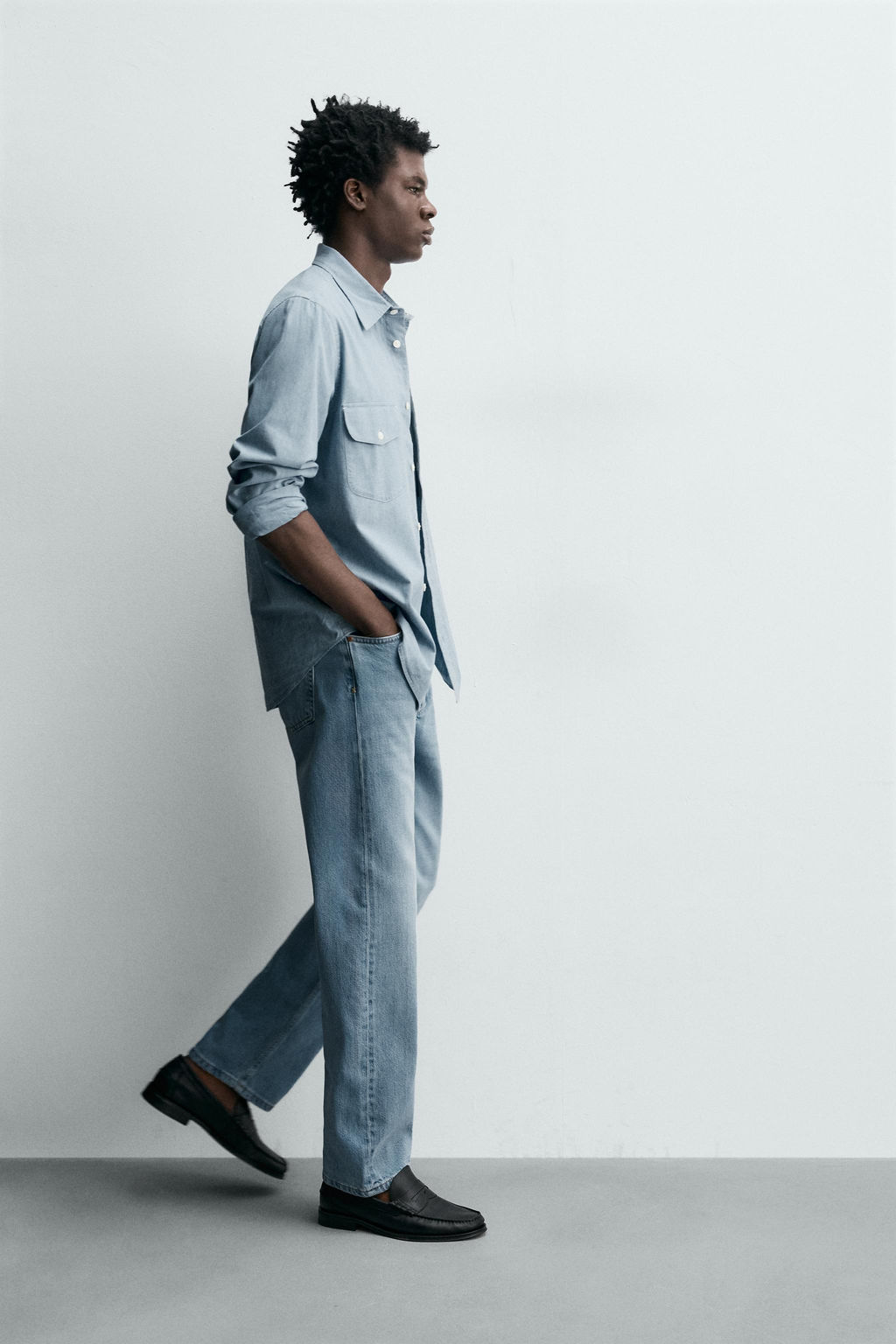 JEANS STRAIGHT ANKLE FIT ALGOD?N - LYOCELL / Azul claro - Zara фото 6