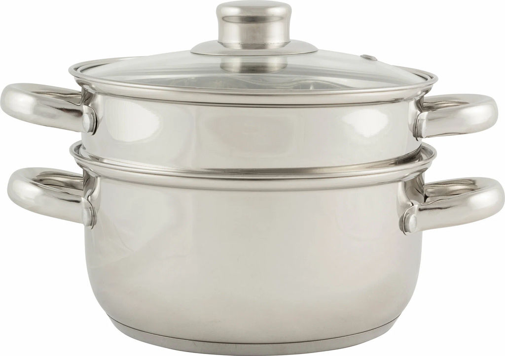 Пароварка 2х-уровневая из нерж стали 2.5л индукция/капс дно MEDIANO арт.008524 /Mallony/  фото 5