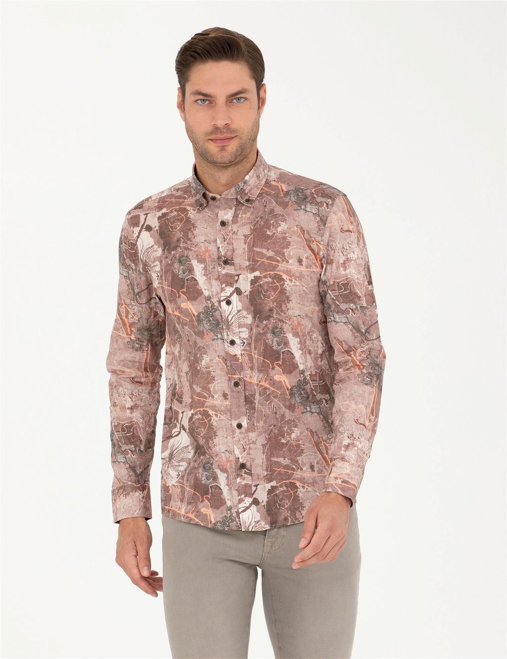 A__k Kahverengi Slim Fit Uzun Kollu G_mlek