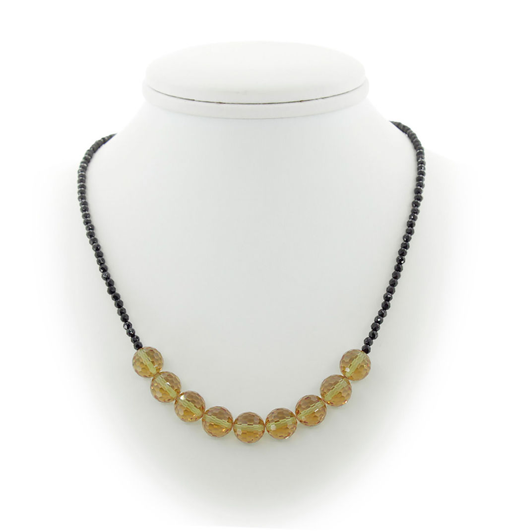 Султанит "Баланс", круглые гранёные 10 мм, бусы 47...52см