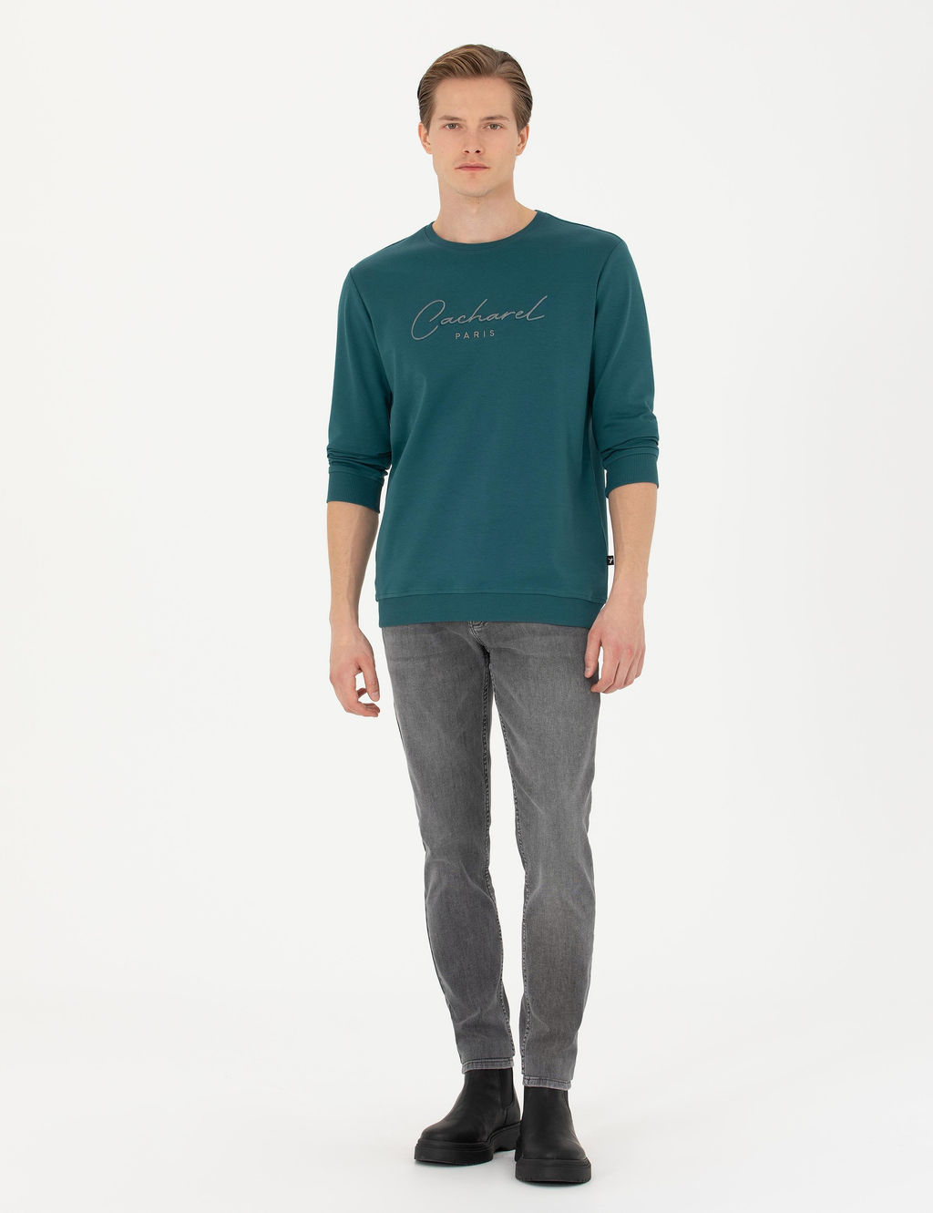 Зеленый свитшот с круглым вырезом - Cacharel фото 5