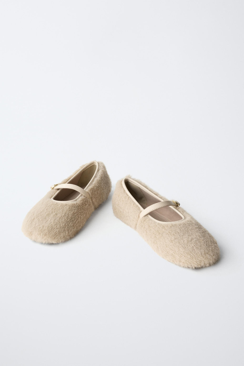 FAUX FUR BALLET FLATS - Zara фото 3