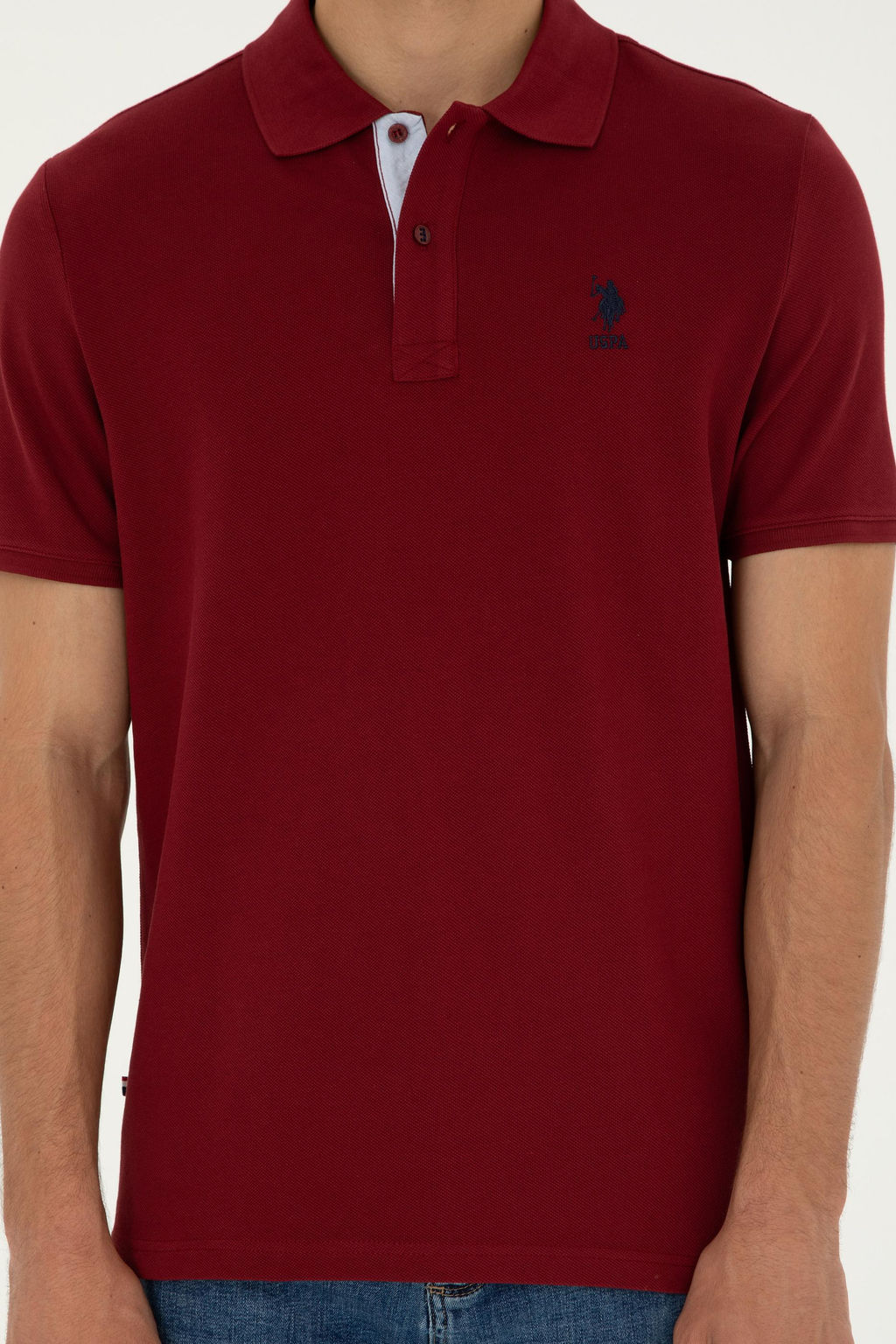 U. S. Polo Assn / Мужская бордово-красная базовая футболка - U.s. polo assn фото 13