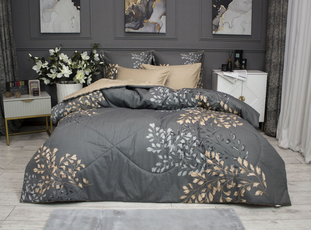 Комплект с одеялом Клариса (графит беж) Cotton