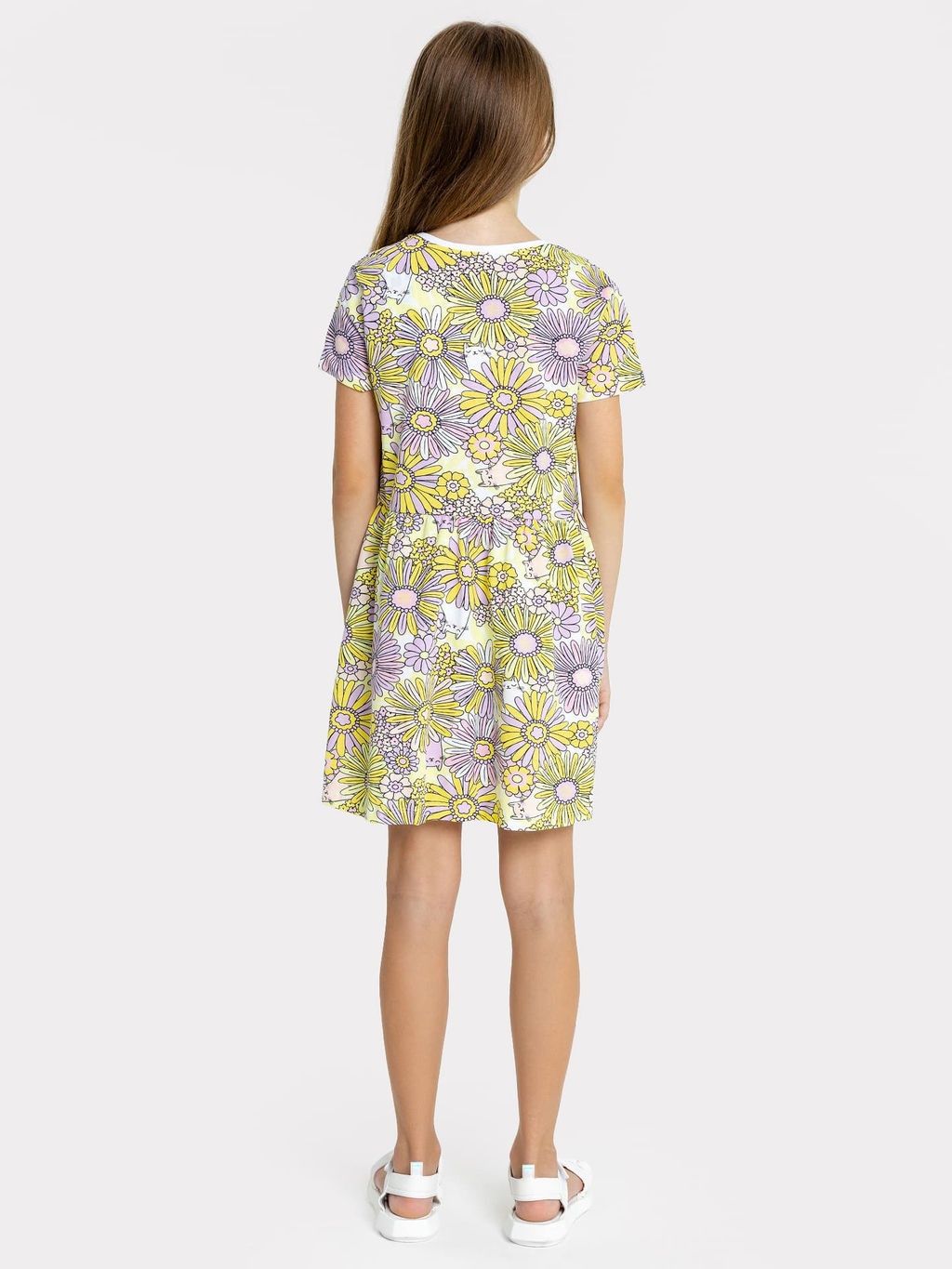 Платье в белом цвете с рисунком цветов для девочек - Mark formelle фото 2