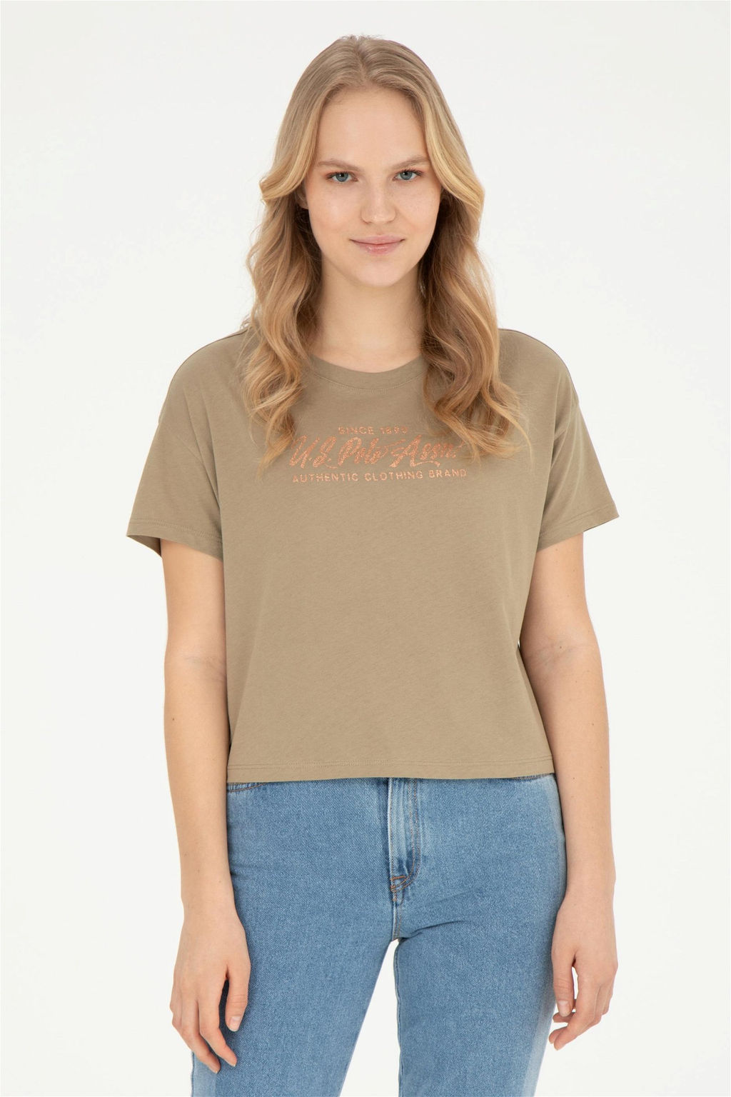 Женская футболка цвета хаки