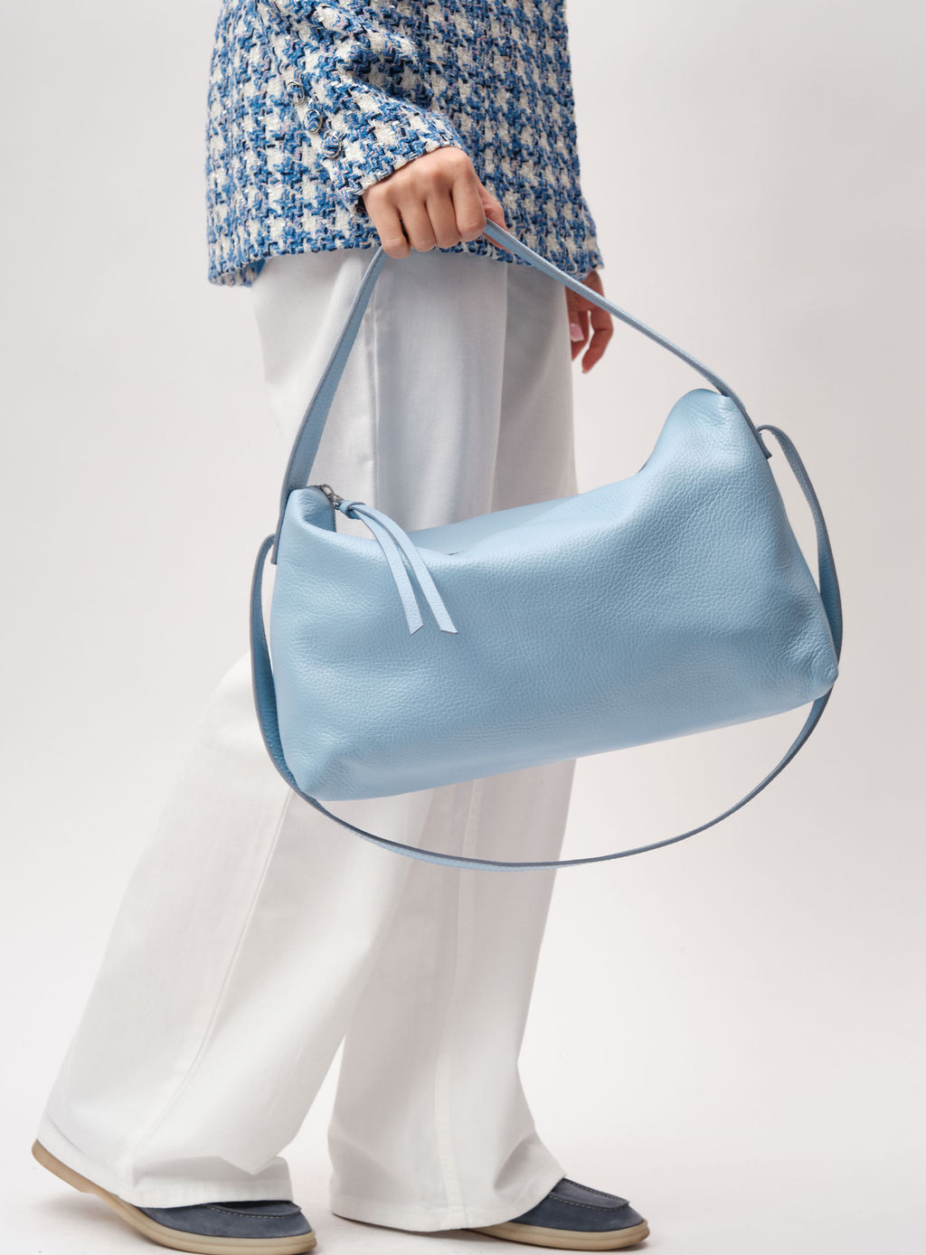 Кожаная сумка Azaro 30712 голубой