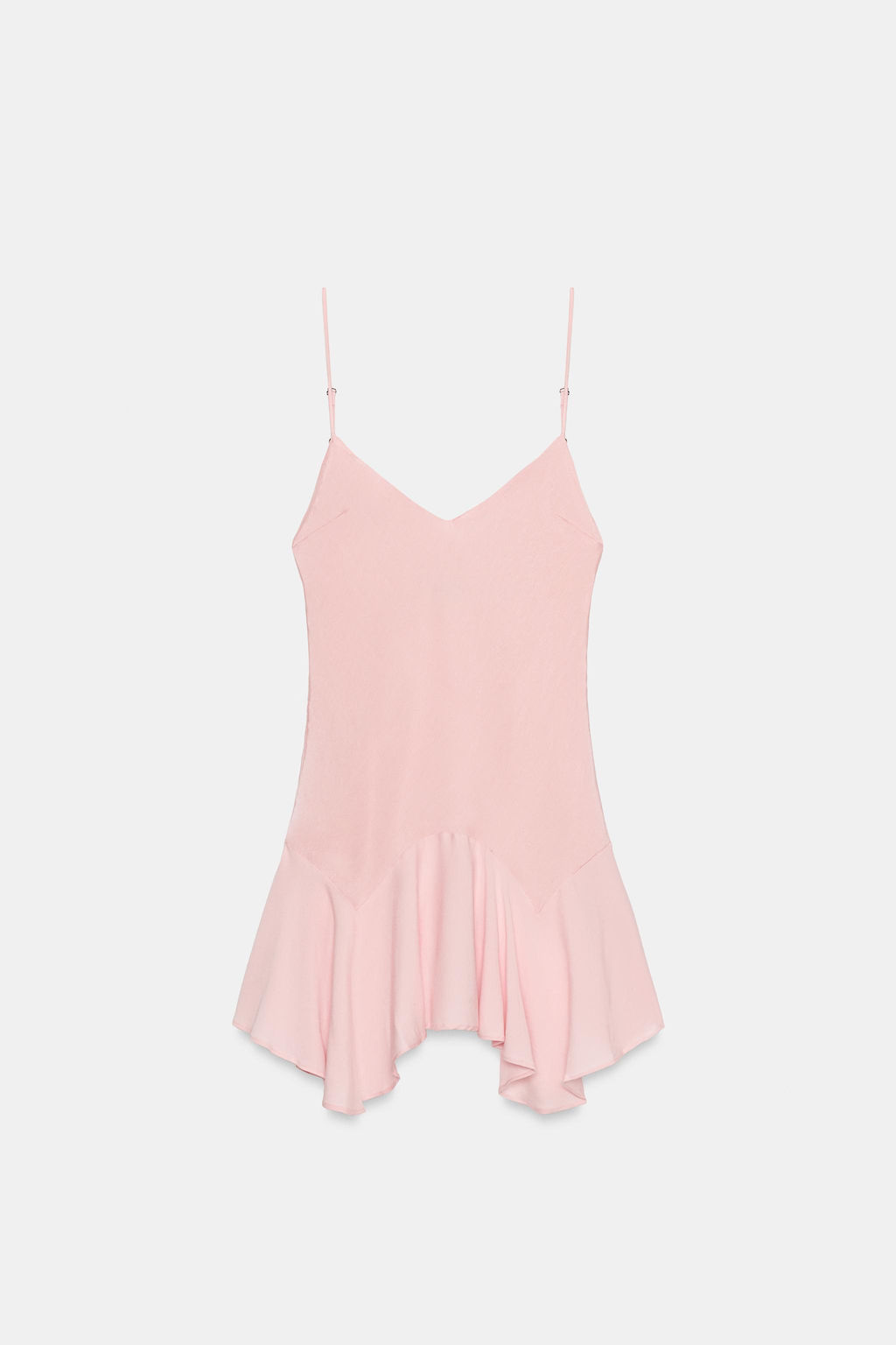 VESTIDO COMBINADO VOLANTE / Rosa claro - Zara фото 6