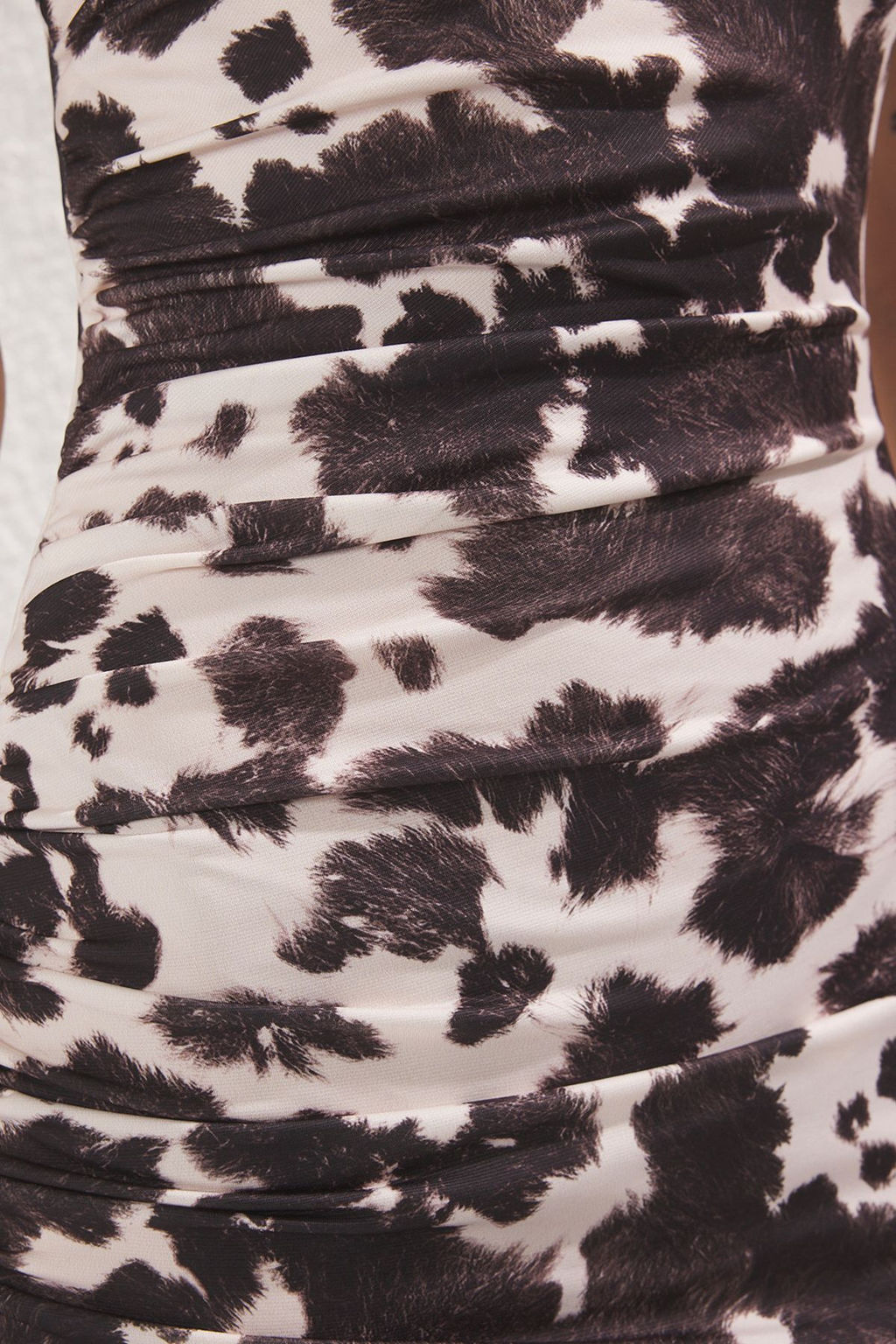 Koyu Kahverengi Inek Bask?l? Maxi S?f?r Kol Drapeli Bodycone Esnek Orme Elbise TWOSS24EL00101