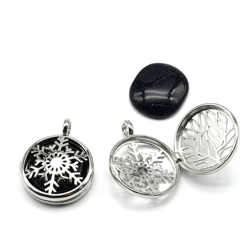 Кулон открывающийся Снежинка 25*25мм с бирюзой - Радуга камня фото 23