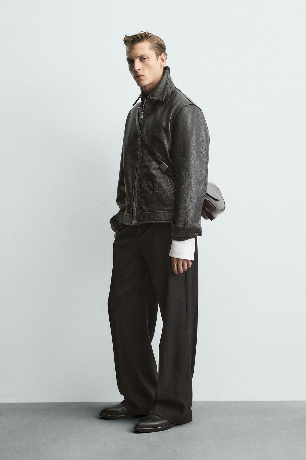 LEATHER CROSSBODY BAG - Zara фото 8