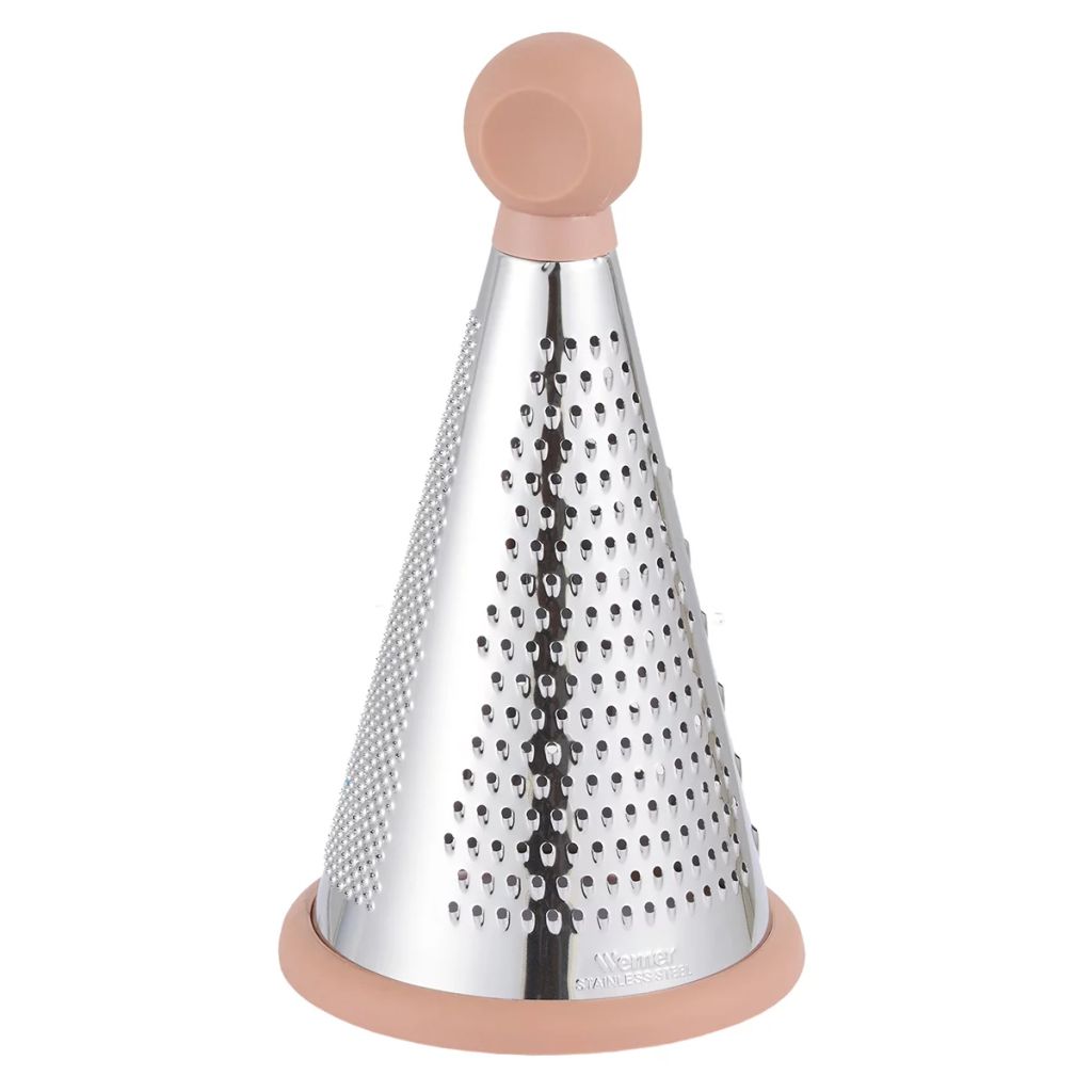 51177 WERNER Тёрка трёхсторонняя ELETTO, 23,5 см, с противоскользящим основанием. Цвет: серый. Материал: нержавеющая сталь, пластик, термопластичная резина.  фото 3