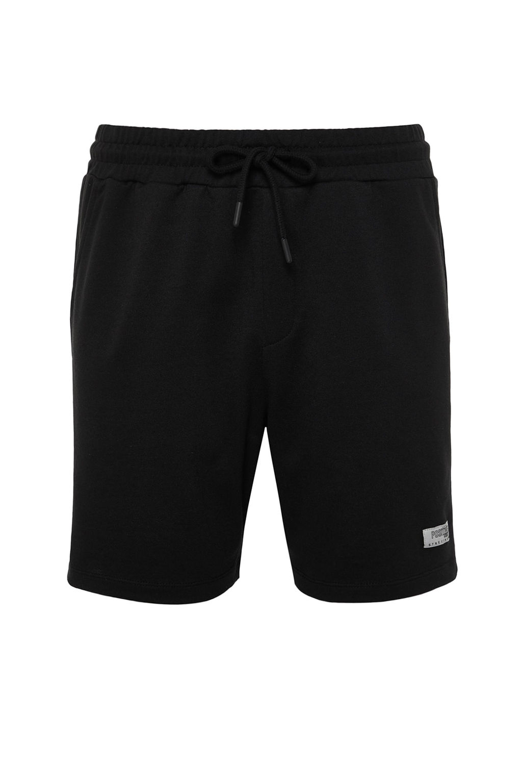 Siyah Regular/Normal Kesim Etiket Aplikeli Pamuklu Sort TMNSS23SR00079