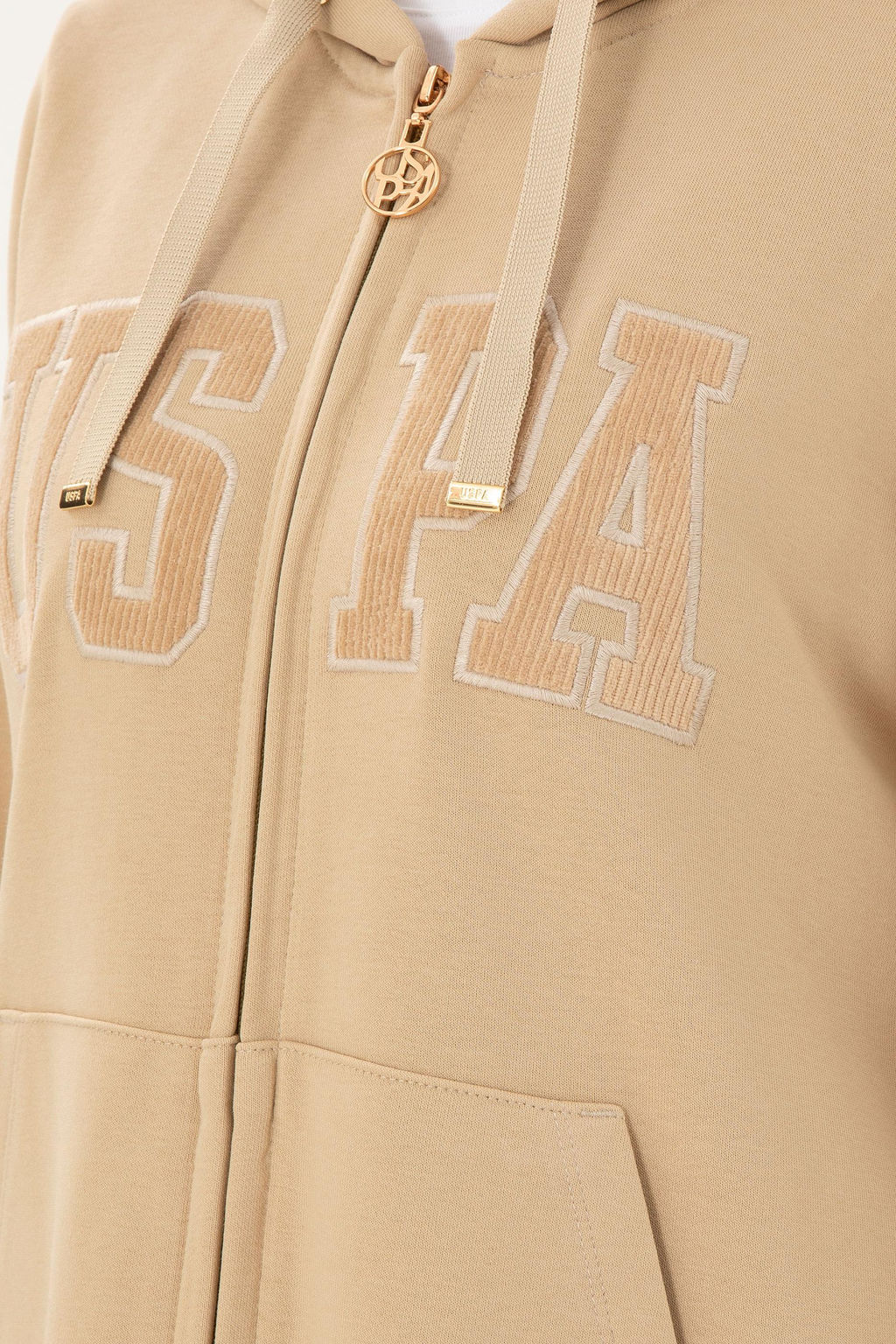 Женская толстовка с капюшоном песочного цвета - U.s. polo assn фото 14