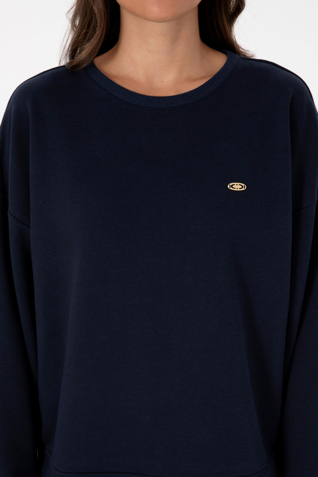 Kad_n Lacivert G_mlek Detayl_ Bisiklet Yaka Sweatshirt - U.s. polo assn фото 6