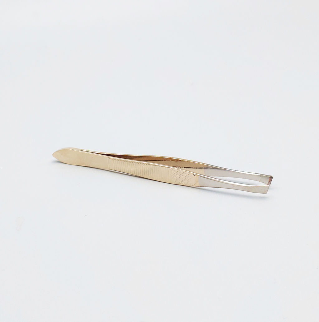 Zinger Пинцет для бровей скошенный / Standard 86079 HG, золотистый  фото 3