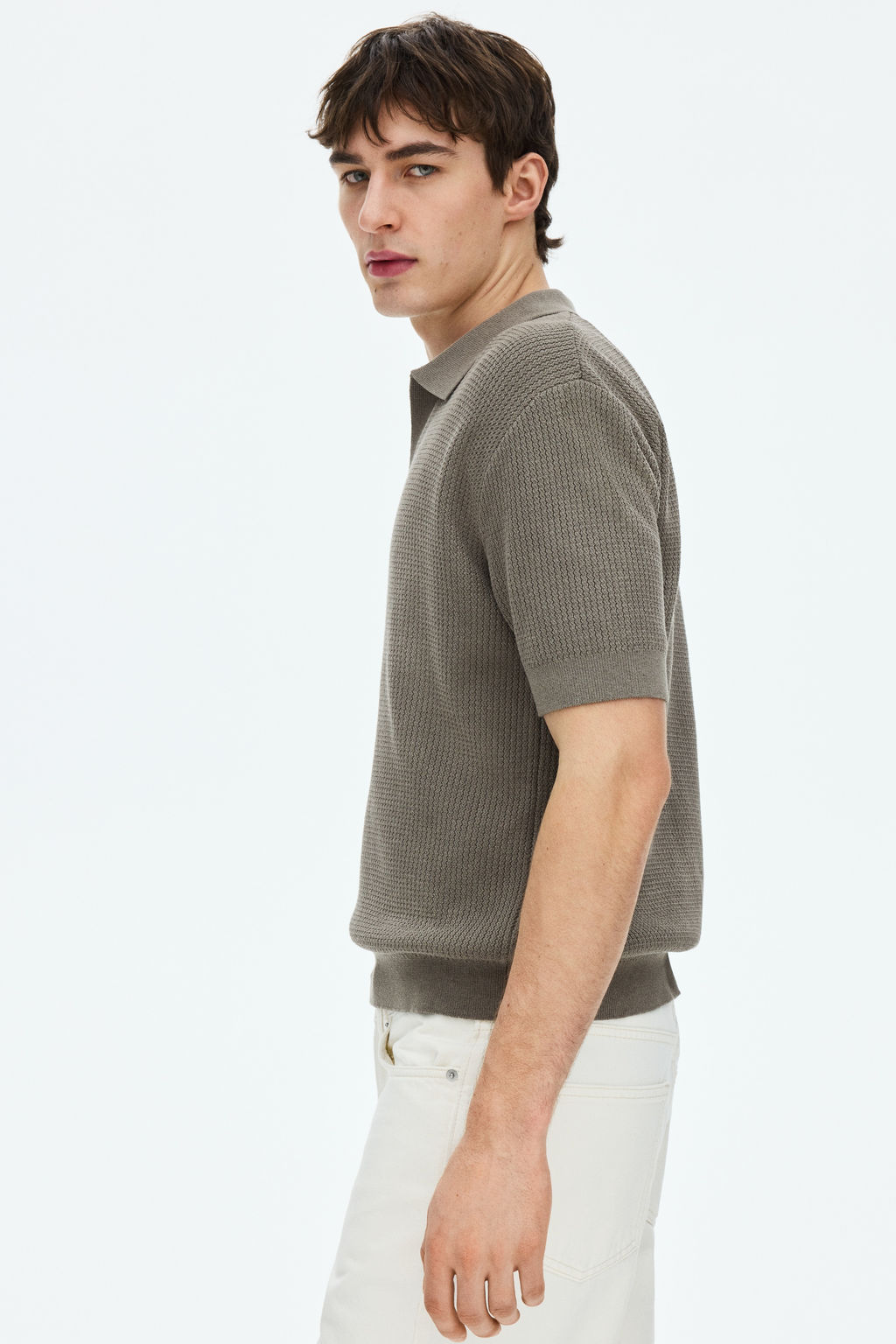 Polo en punto trenzado Regular Fit - H&m фото 8