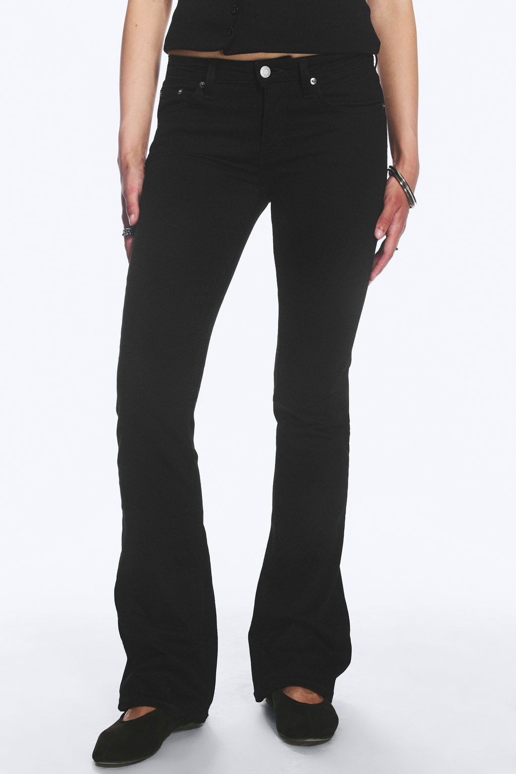 Vaqueros Luna de tiro bajo, skinny bootcut - H&m фото 4