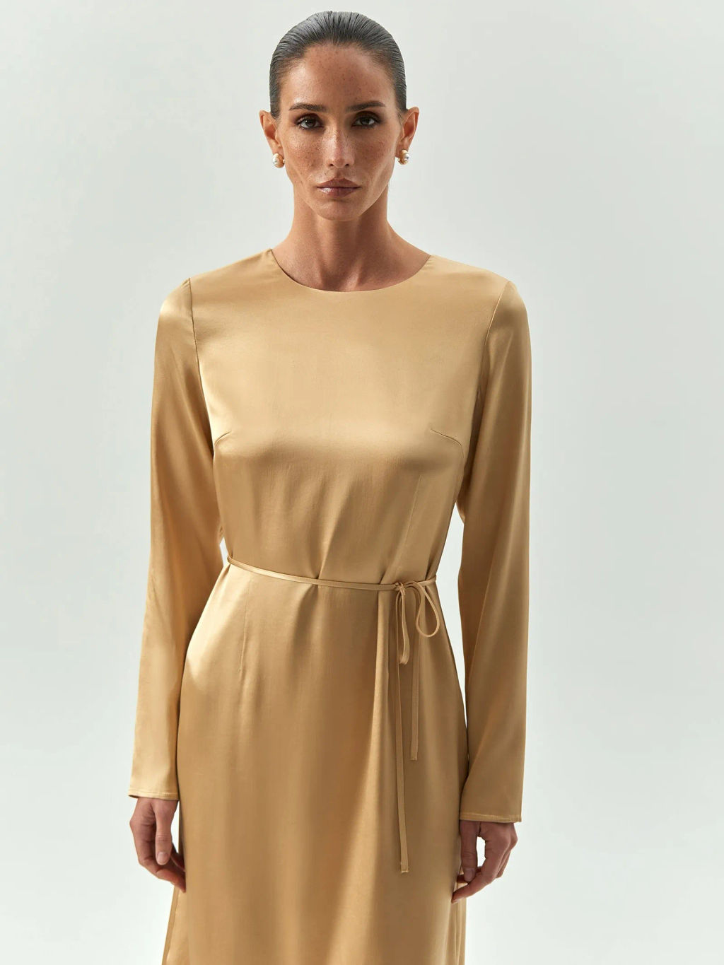 ЕМКА / Платье макси из вискозы с поясом - Emka фото 4