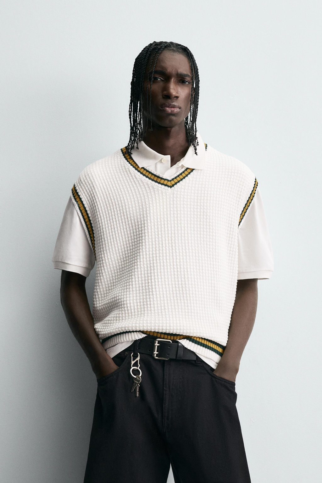 CONTRAST STRIPE KNIT WAISTCOAT - Zara фото 2