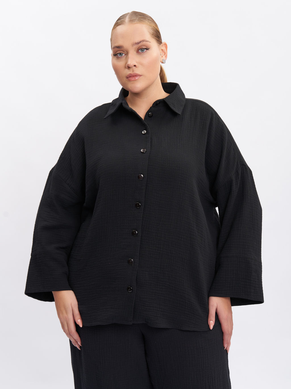 Блузка из муслина BL28501BLK01