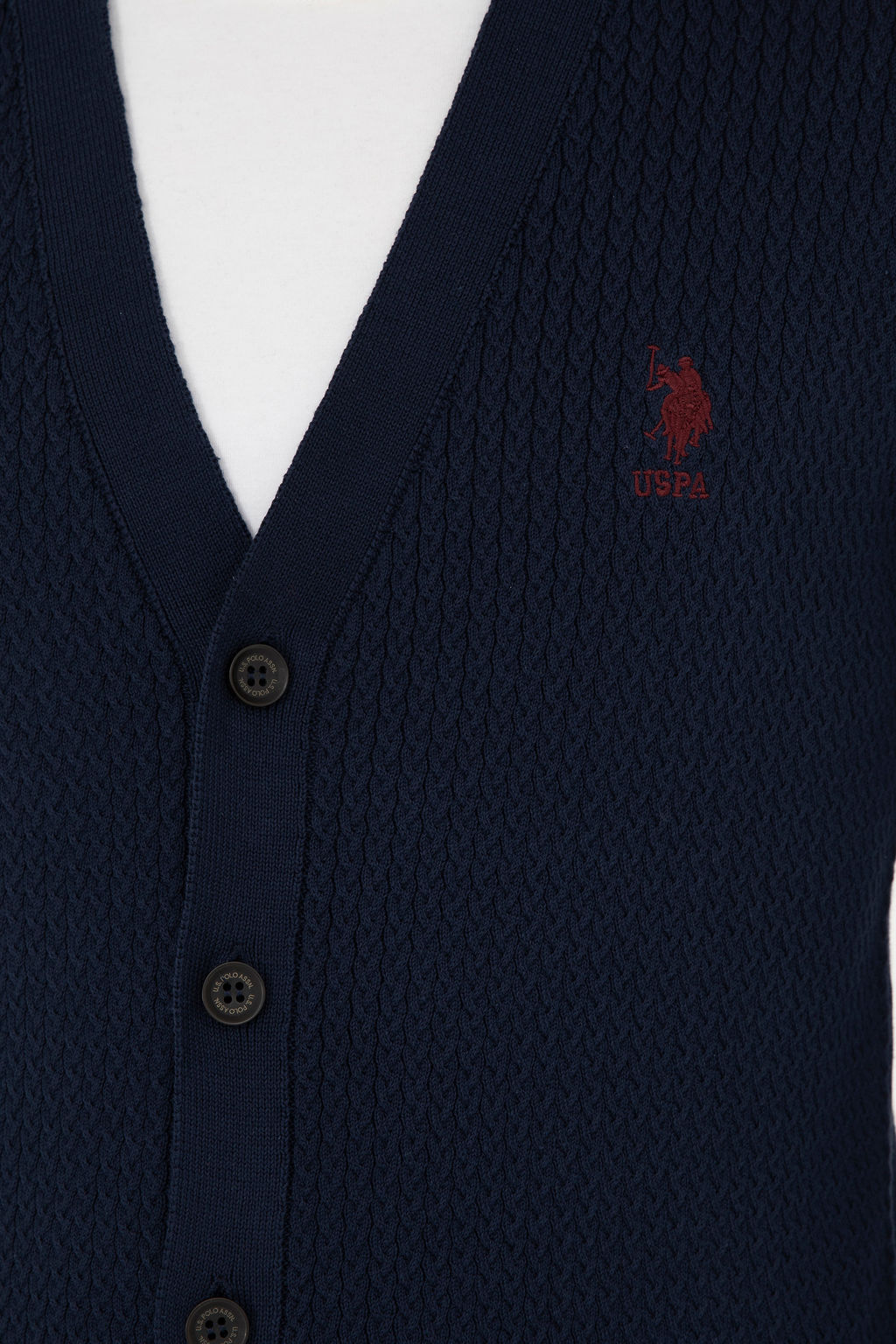 Мужской кардиган U.S. Polo Assn темно-синий хлопок  фото 21