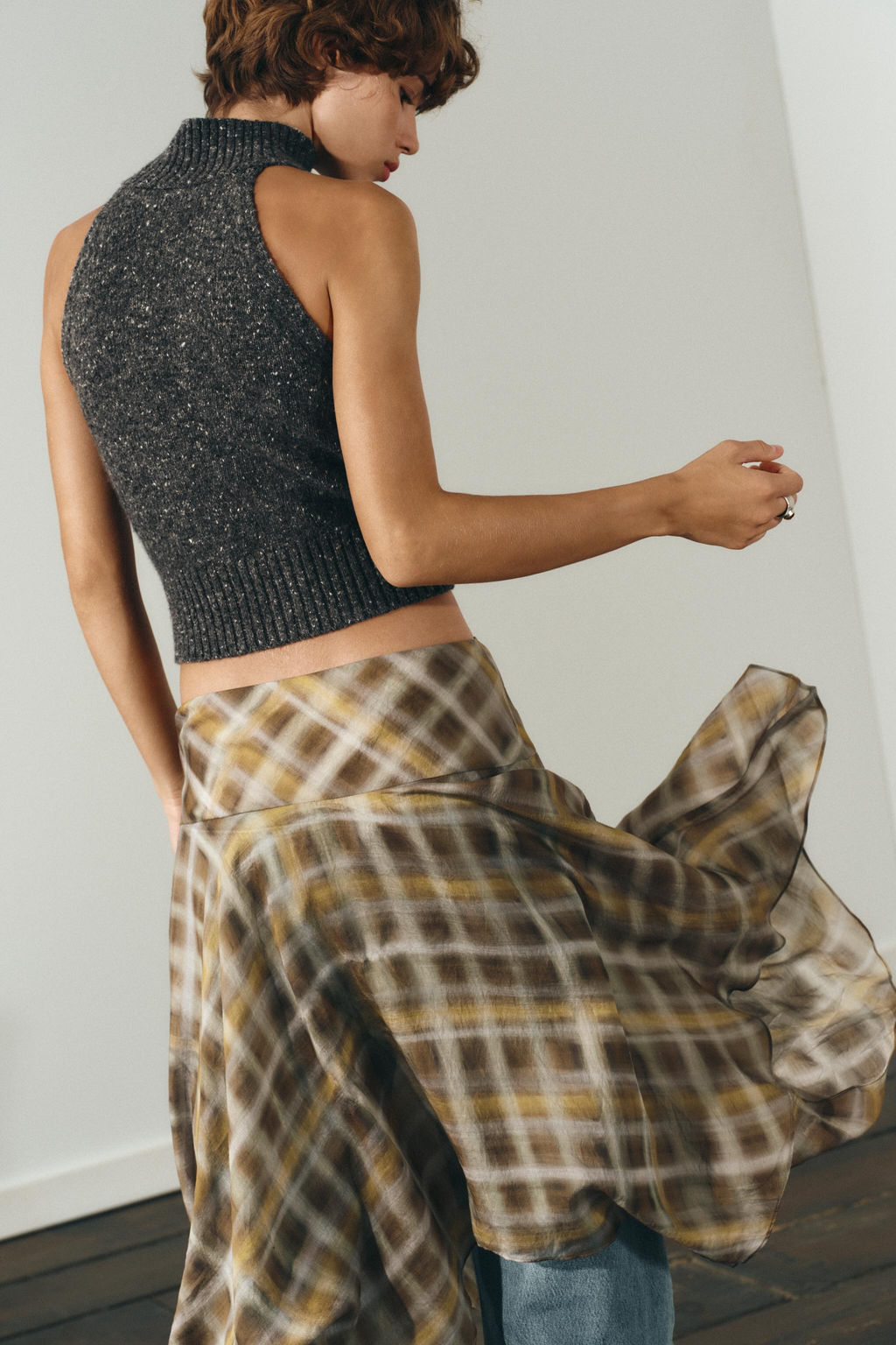 WOOL SLEEVELESS JUMPER WITH SIDE PLEATS - Zara фото 18