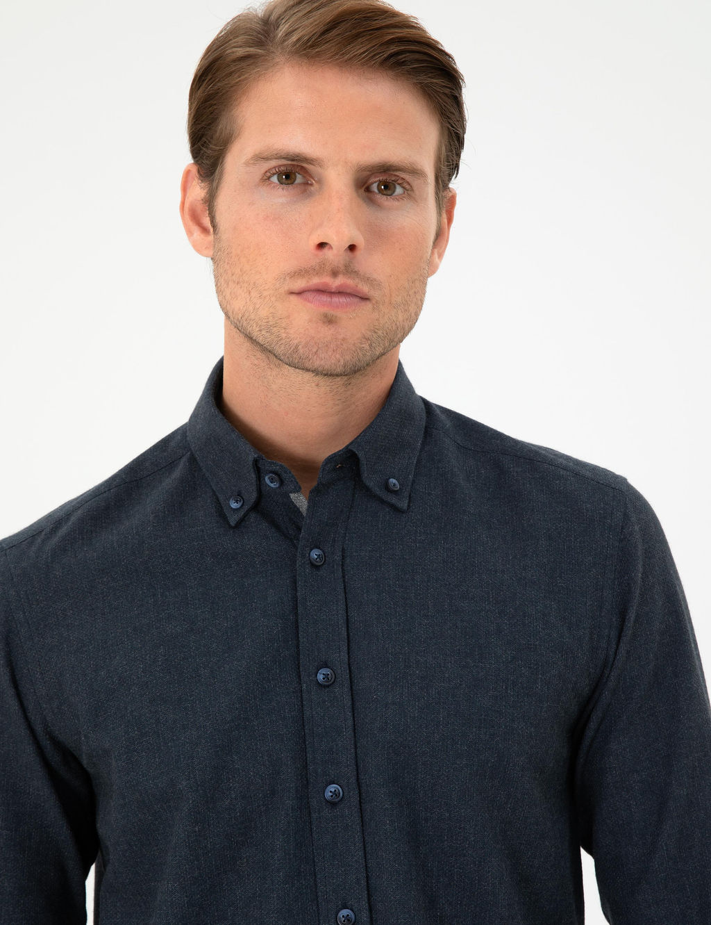 Lacivert Slim Fit Uzun Kollu G_mlek - Pierre cardin фото 2