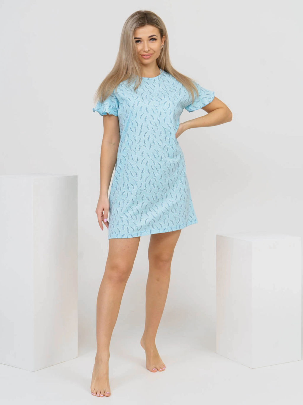 Ночная сорочка женская, цвет голубой