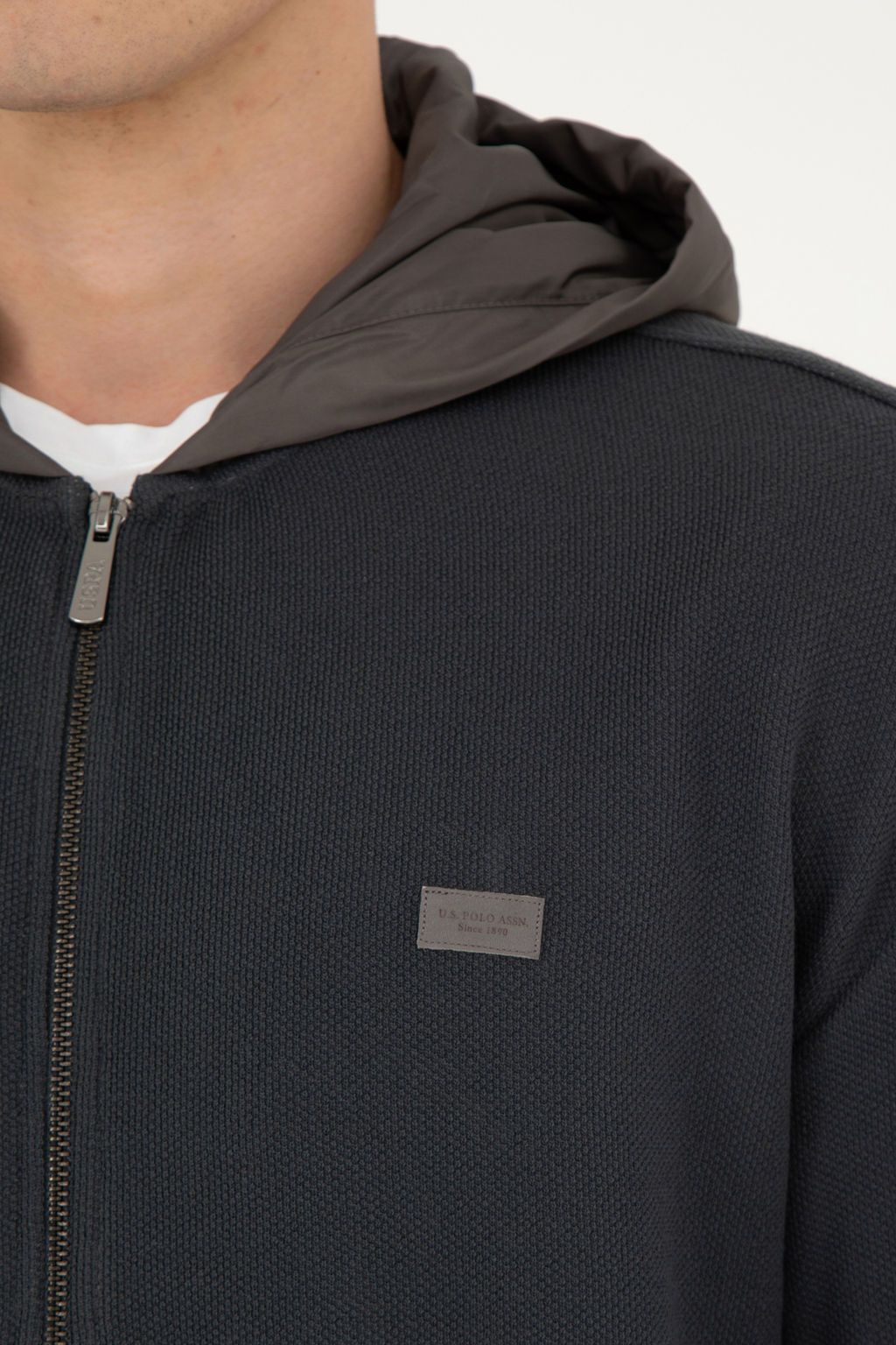 Мужской вязаный кардиган антрацитового цвета - U.s. polo assn фото 21