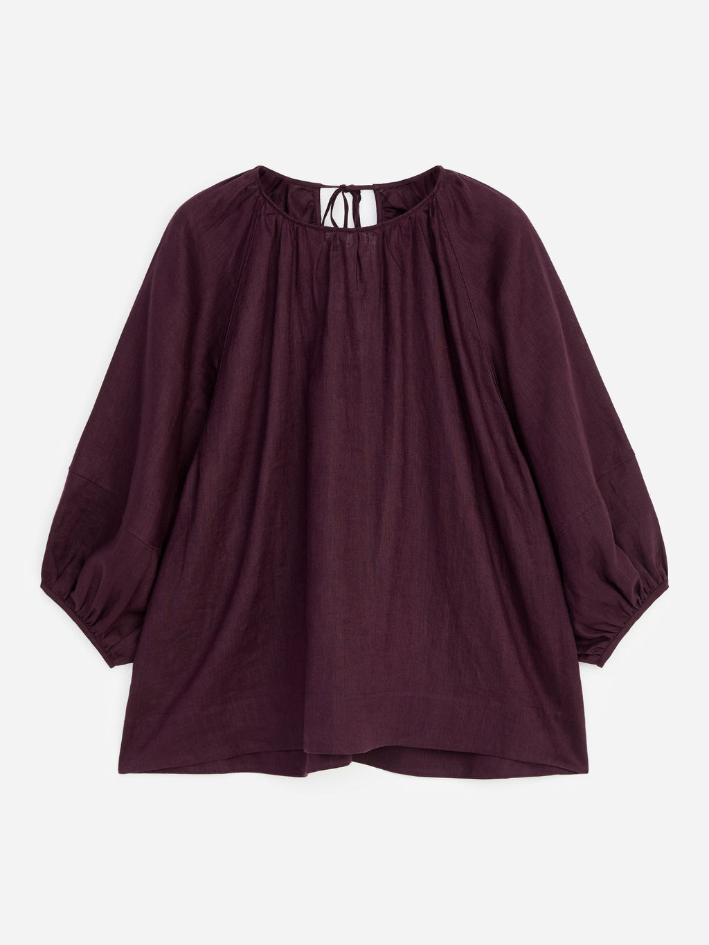 Blusa de lino fruncida