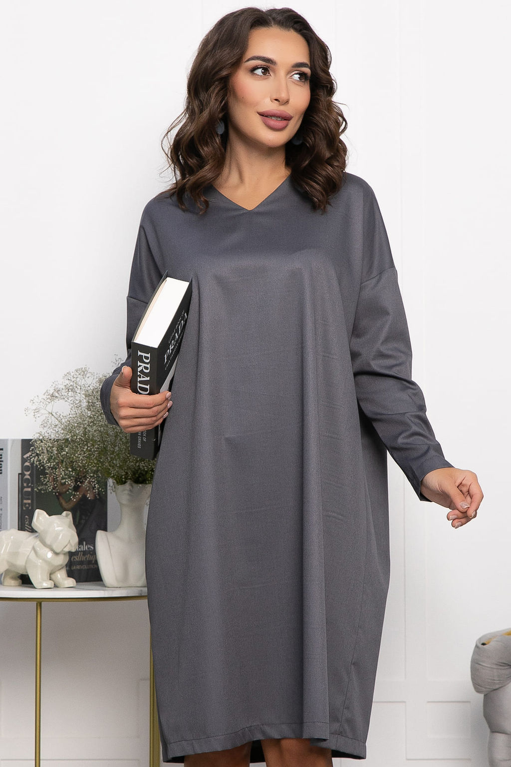 Платье Хюгге (темно-серое) П14121-25М