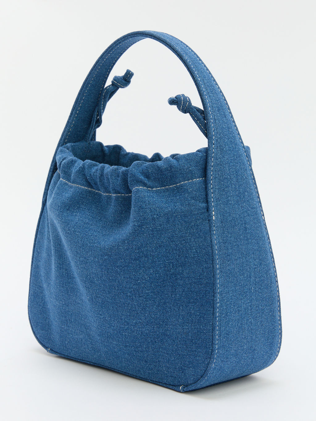 Женская сумка с ручками из денима MAISON DAVID LOLA Артикул 4354422, синий  фото 3
