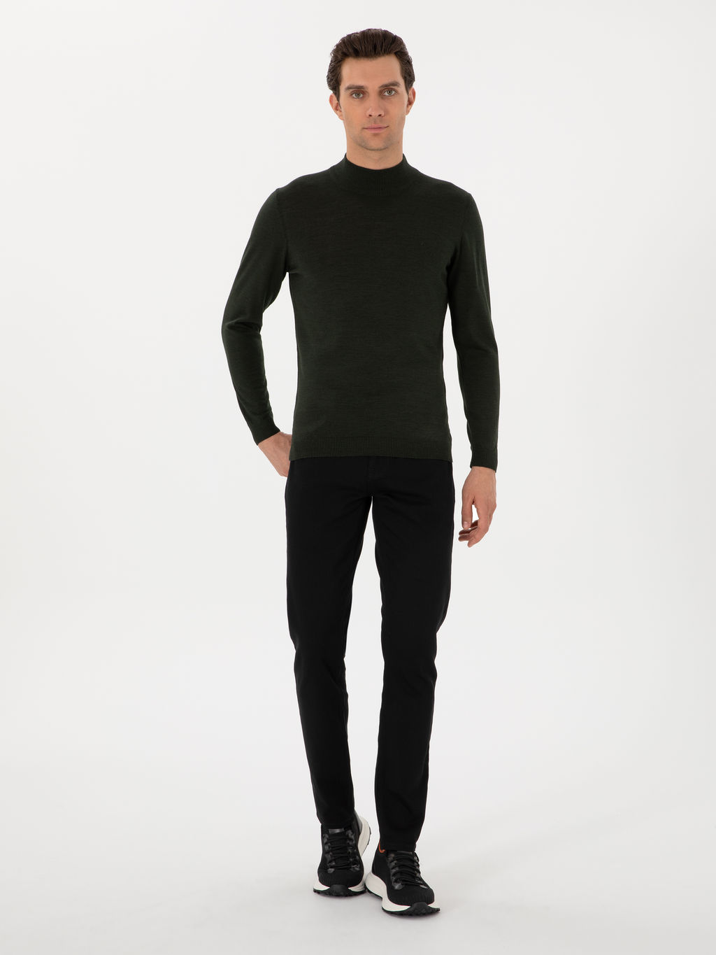 Haki Slim Fit Basic Kazak - Cacharel фото 4