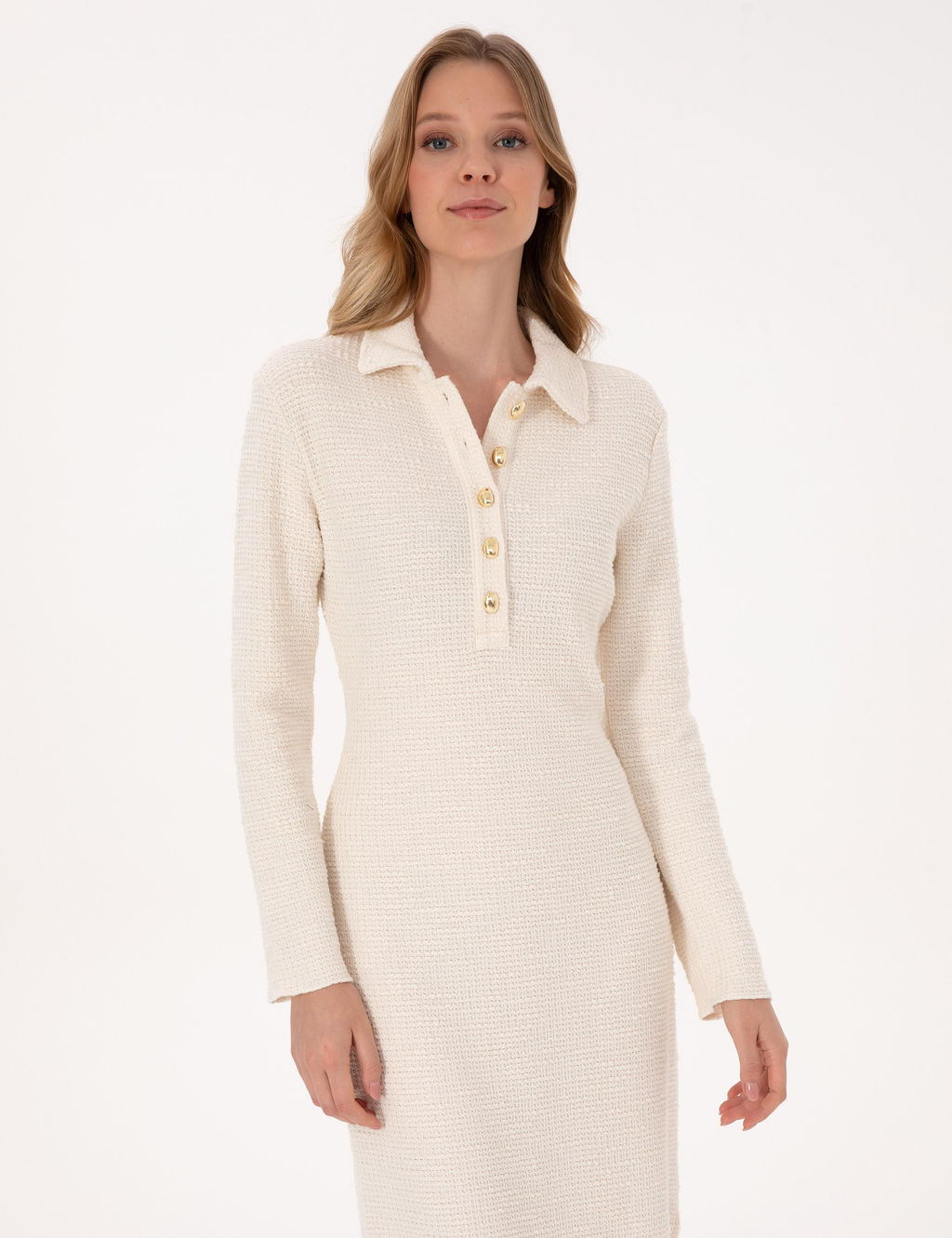 Ekru Slim Fit _rme Elbise - Pierre cardin фото 2
