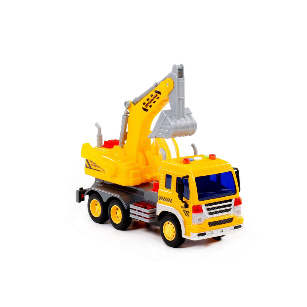 Сити, автомобиль-экскаватор инерционный (со светом и звуком) (жёлтый) (в коробке) - Полесье фото 7