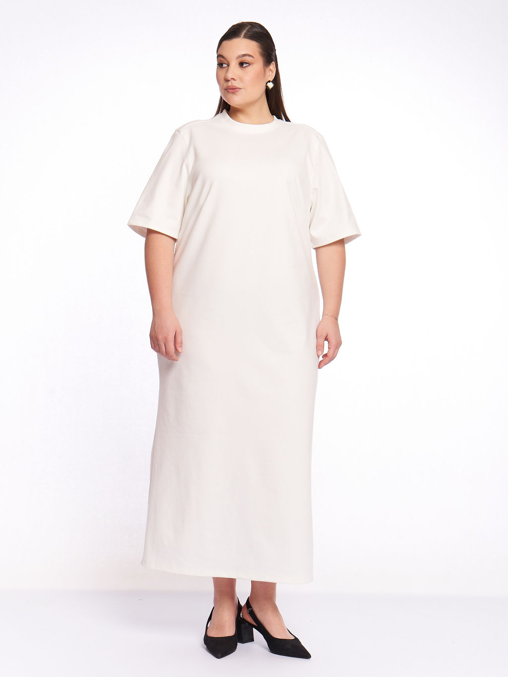 Платье из плотного трикотажа PP51506WHT04